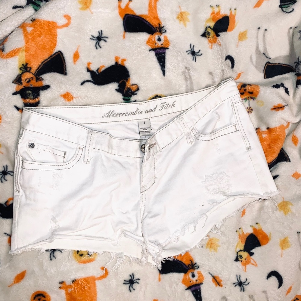 Abercrombie white jean shorts